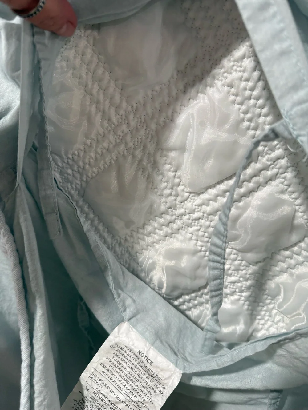 Tahari Blue quilted pillow shams, standard size. Set of 2